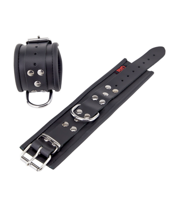 Red Leather Leren Handboeien - Zwart