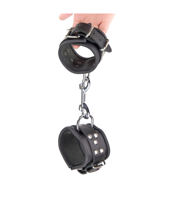 Red Leather Leren Handboeien - Zwart