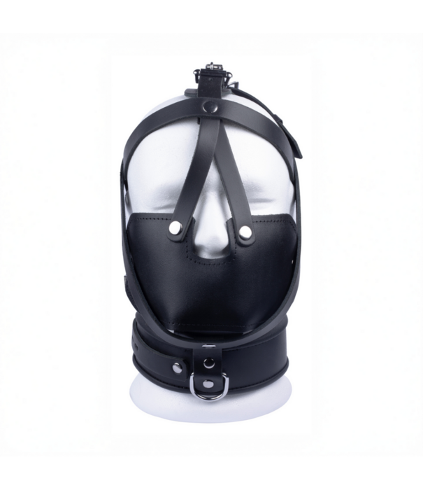 Red Leather Leren Masker - Zwart