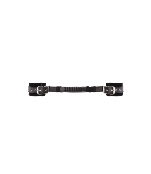 Ouch! by Shots Geverbonden Lederen Handboeien met Handvat