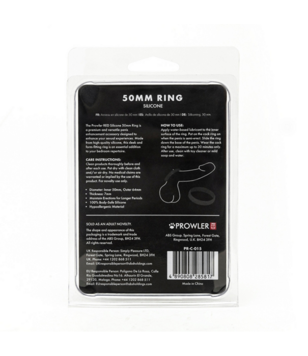 Prowler Red Silicone 50mm Ring - Zwart