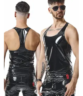 PVC tanktop zwart strak model, RMFreddie