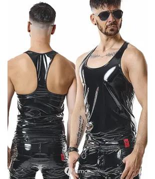 PVC tanktop zwart strak model, RMFreddie