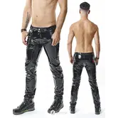 RFP PVC broek laag model zwart met rits en zakken