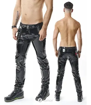 PVC broek laag model zwart, Piero