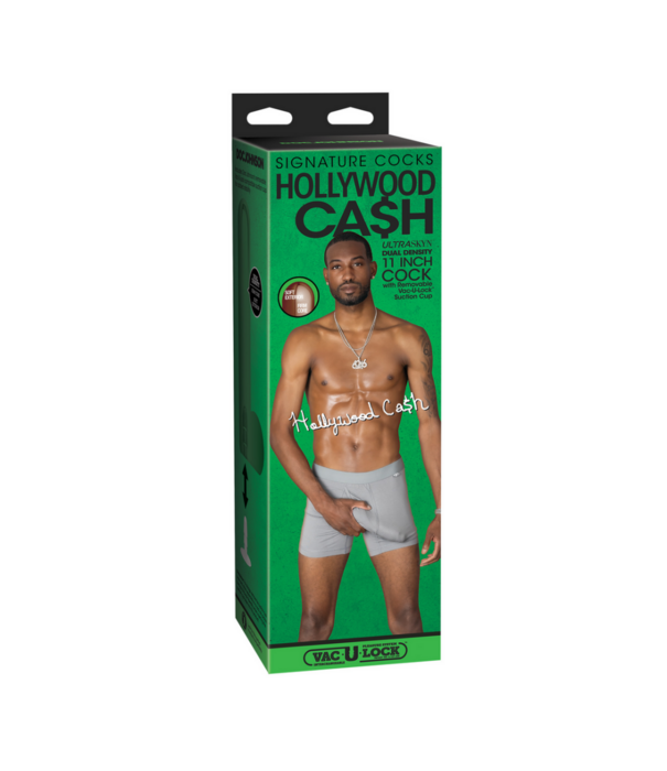 Doc Johnson Hollywood Cash - Realistische ULTRASKYN Dildo - 11 / 29 cm - Chocolade