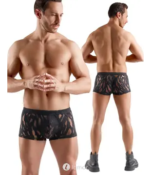 Transparante heren broek burnout zwart,SJ2133598