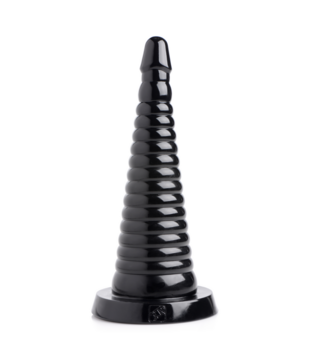 Giant Ribbed Anal Cone - Zwart