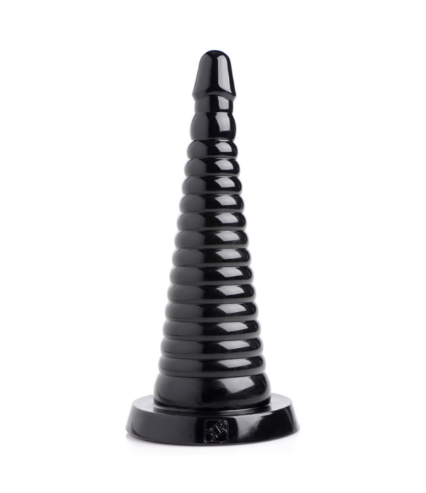 Giant Ribbed Anal Cone - Zwart