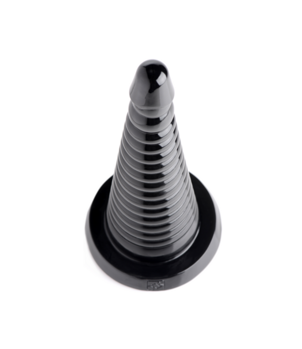 Giant Ribbed Anal Cone - Zwart