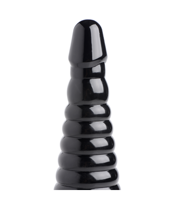 Giant Ribbed Anal Cone - Zwart