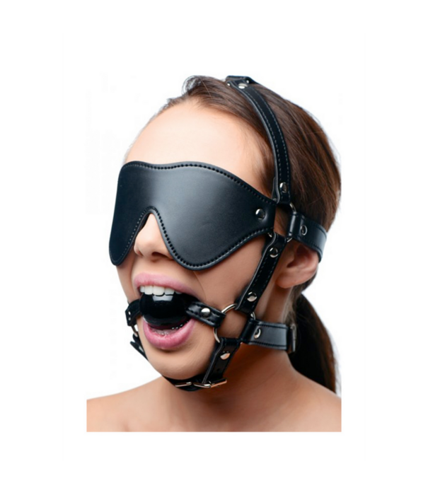 Oogmasker met Ballgag Harness