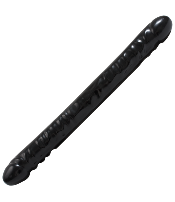 Doc Johnson Geaderde Double Header - Dildo met Dubbele Einden - 18 / 45 cm