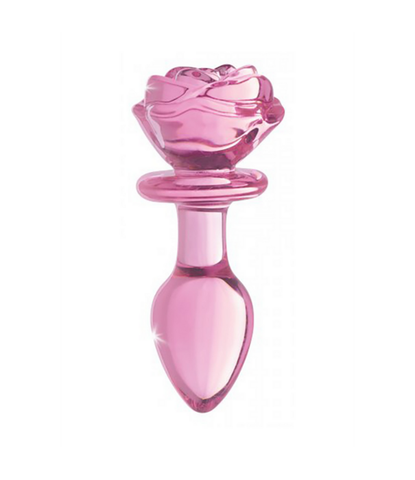 Roze Roos - Glazen Butt Plug - Medium