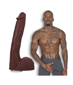Druk - Realistische ULTRASKYN Dildo - 10 / 25 cm - Chocolade