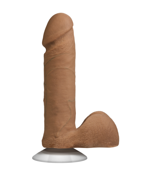 Doc Johnson Realistische Cock met Ballen - Verwijderbare Vac-U-Lock Zuignap - ULTRASKYN - 6 / 16,5 cm - Karamel