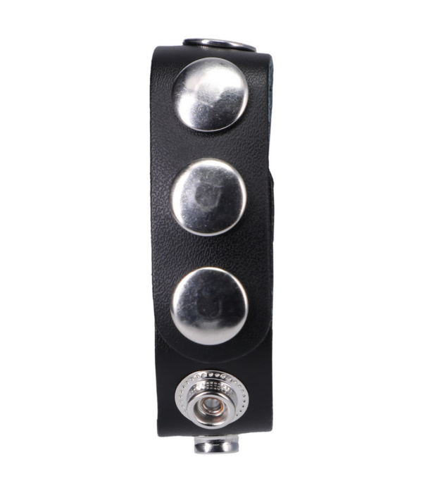 Doc Johnson De Leather 5 Snap - Leather Cockring