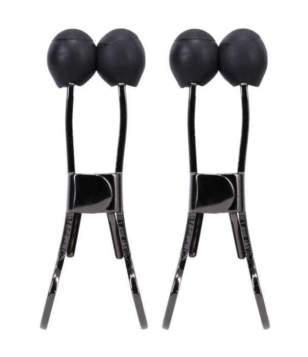 Doc Johnson Nippers - RVS Nipple Klemmen met Silicone Tip - Zwart