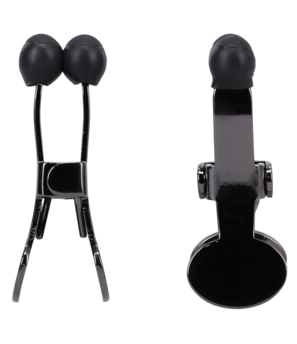 Doc Johnson Nippers - RVS Nipple Klemmen met Silicone Tip - Zwart