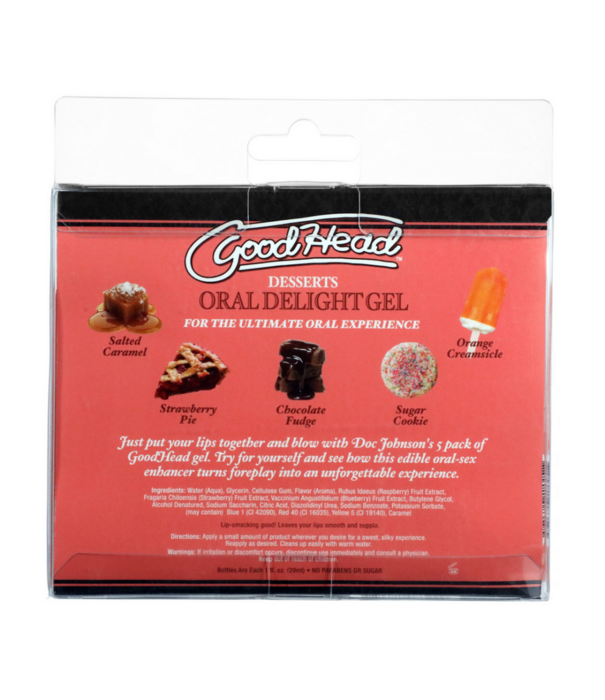Doc Johnson Orale Delight Gel - Desserts - 5 Pack - 1 fl oz / 29 ml