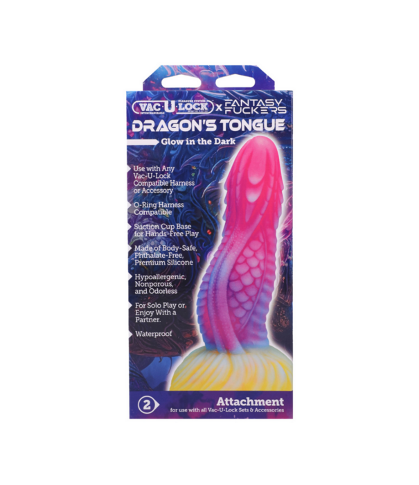 Doc Johnson Fantasy Fuckers - Draak Tongue - Glow in the Dark - Multicolor