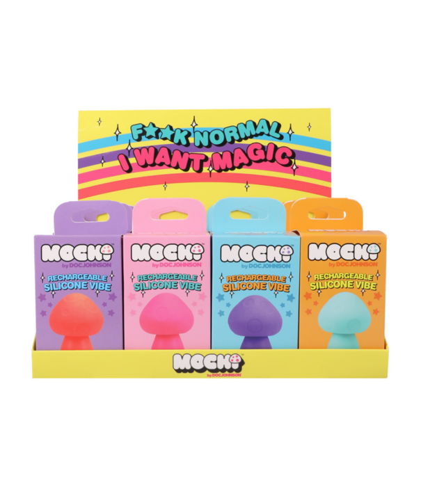 Doc Johnson Paddenstoel Vibe - Display met 12 Oplaadbare Siliconen Vibrators