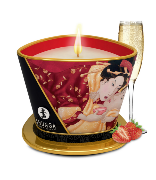 Shunga Massagekaars - Aardbei Sprankelende Wijn - 5.7 oz / 170 ml