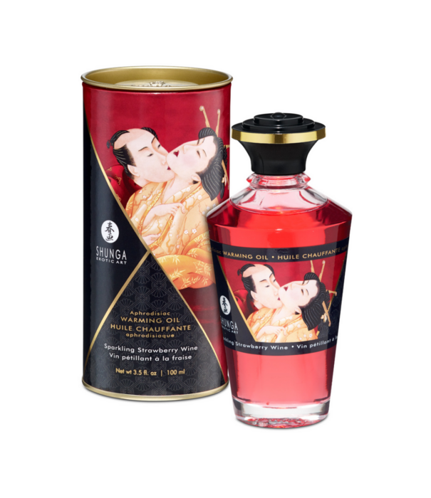 Shunga Aphrodisia Oil - Sprankelende Aardbeienwijn - 3,5 fl oz / 100 ml