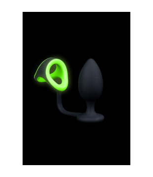 Buttplug met Cockring  Ball Strap - Glow in the Dark