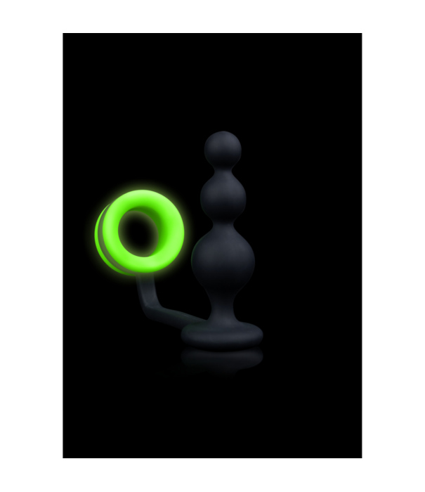 Ouch! by Shots Kraal Butt Plug met Cockring - Glow in the Dark