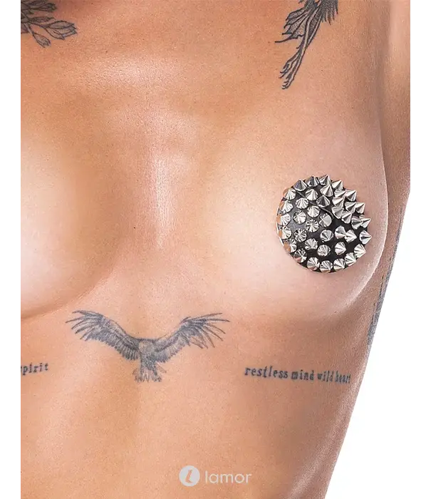 * Bad Kitty Zwarte nipple covers met spikes lederlook – Bad Kitty