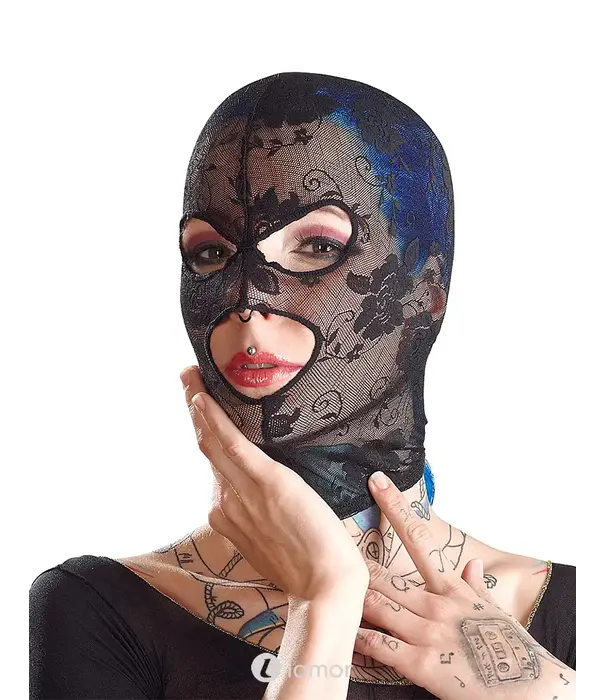 * Bad Kitty Zwarte kanten masker met openingen – Bad Kitty