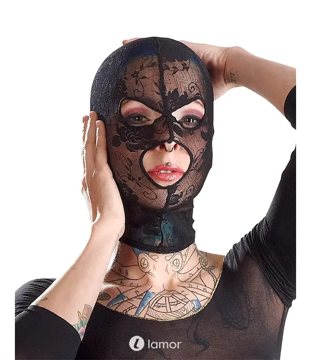 * Bad Kitty Zwarte kanten masker met openingen – Bad Kitty