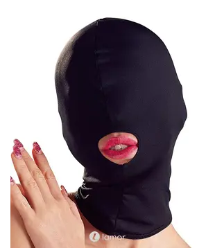 Zwarte masker met mondopening, BK2490366