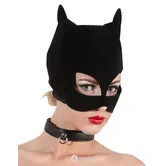 Zwarte cat masker met oren nubuck look – Bad Kitty