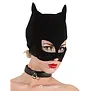 Zwarte cat masker met oren nubuck look – Bad Kitty