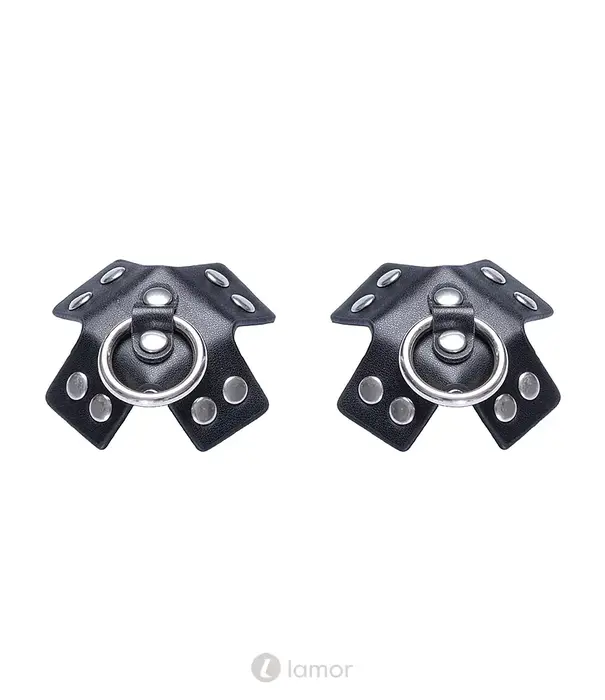 * Bad Kitty Zwarte kruis nipple covers met ring en studs – Bad Kitty