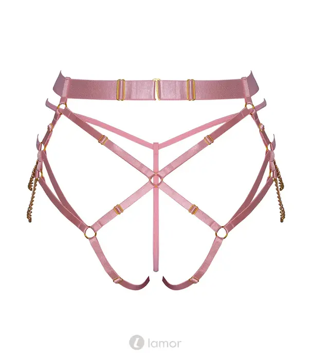 * Bad Kitty Rosé harness string met kettingen en mini string – Bad Kitty