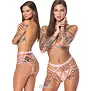 Rosé harness string met kettingen en mini string – Bad Kitty