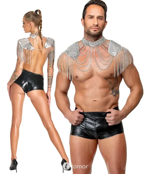 * Bad Kitty Zilveren body harness met spikes en kettingen – Bad Kitty