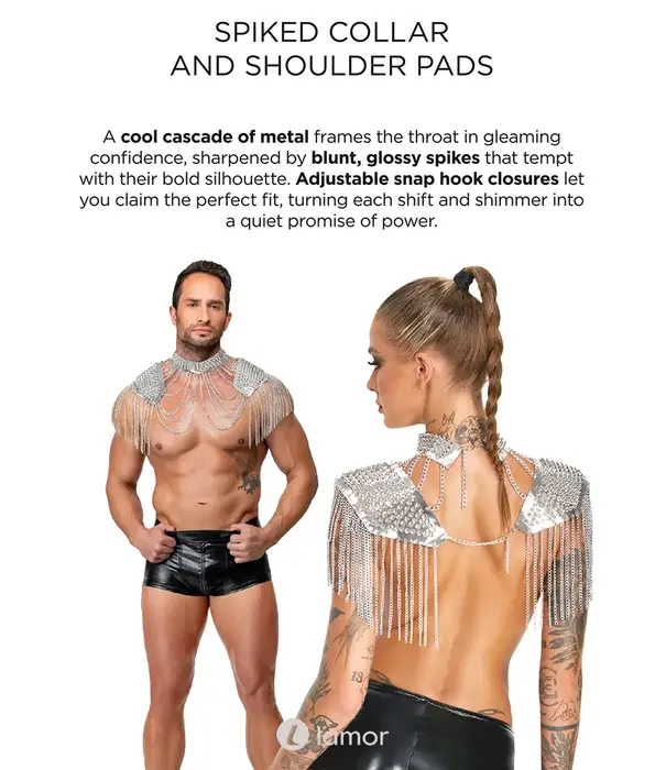 * Bad Kitty Zilveren body harness met spikes en kettingen – Bad Kitty