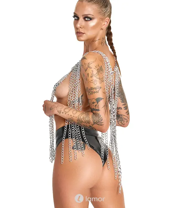* Bad Kitty Zilveren body ketting als halsketting of rok – Bad Kitty
