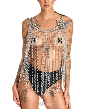 Zilveren body ketting verstelbaar unisex, BK0782130