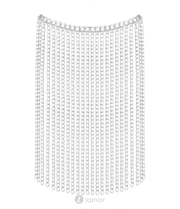 * Bad Kitty Zilveren body ketting als halsketting of rok – Bad Kitty