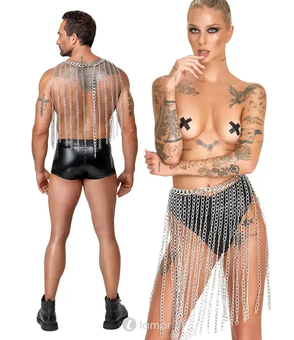* Bad Kitty Zilveren body ketting als halsketting of rok – Bad Kitty