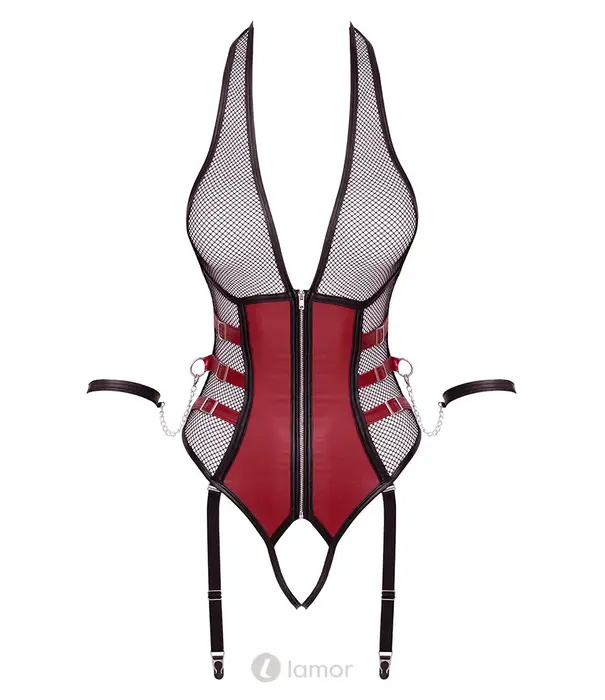 * COTTELLI  Cottelli Bondage ouvert body met boeien en straps zwart