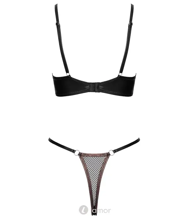 * COTTELLI  Cottelli Lingerie ouvert set met beugel BH en string zwart
