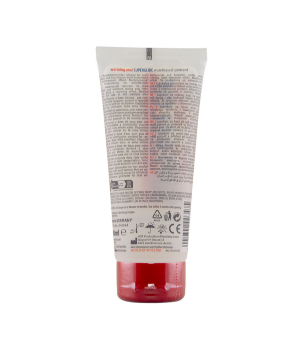 HOT Anal Superglide Warming Liquid Pleasure - Waterbased Lubricant - 100 ml