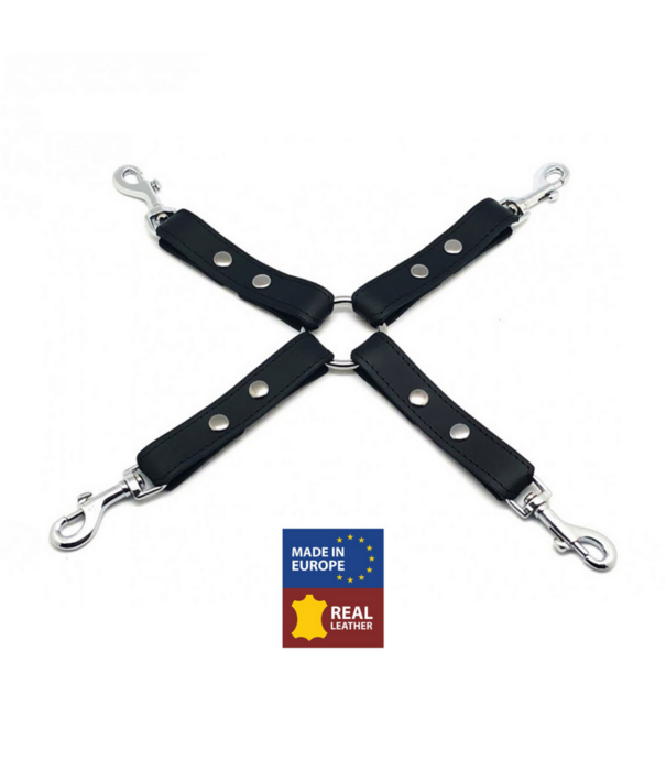 Red Leather Leren BDSM Knoop met Haken - Zwart