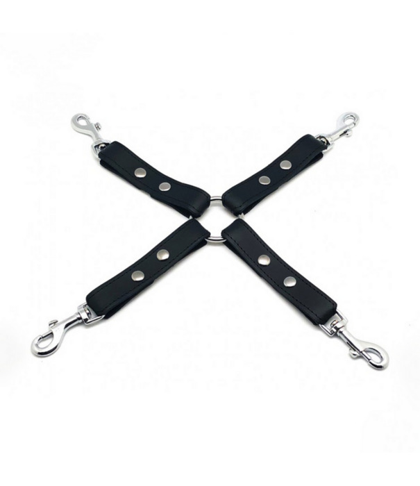 Red Leather Leren BDSM Knoop met Haken - Zwart